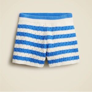 Girls 6-7 J. Crew crewcuts Striped Pointelle Knit shorts Blue White